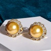 image:imageNONNYL Wife Jewelry 18K Gold Earrings  Genuine South Sea Golden Pearl Jewelry Earrings for Women Birthday Jewelry for Girlfriend Valentines Day for Wife NO1177