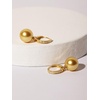 image:imageNONNYL Wife Jewelry 18K Gold Earrings  Genuine South Sea Golden Pearl Jewelry Earrings for Women Birthday Jewelry for Girlfriend Valentines Day for Wife NO1272