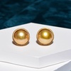 image:imageNONNYL Wife Jewelry 18K Gold Earrings  Genuine South Sea Golden Pearl Jewelry Earrings for Women Birthday Jewelry for Girlfriend Valentines Day for Wife NO1260