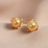 image:imageNONNYL Wife Jewelry 18K Gold Earrings  Genuine South Sea Golden Pearl Jewelry Earrings for Women Birthday Jewelry for Girlfriend Valentines Day for Wife NO1134