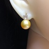 image:imageNONNYL Wife Jewelry 18K Gold Earrings  Genuine South Sea Golden Pearl Jewelry Earrings for Women Birthday Jewelry for Girlfriend Valentines Day for Wife NO1139