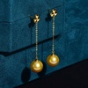image:imageNONNYL Wife Jewelry 18K Gold Earrings  Genuine South Sea Golden Pearl Jewelry Earrings for Women Birthday Jewelry for Girlfriend Valentines Day for Wife NO1174