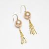 image:imageNONNYL Wife Jewelry 18K Gold Earrings  Genuine South Sea Golden Pearl Jewelry Earrings for Women Birthday Jewelry for Girlfriend Valentines Day for Wife NO1273