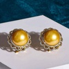 image:imageNONNYL Wife Jewelry 18K Gold Earrings  Genuine South Sea Golden Pearl Jewelry Earrings for Women Birthday Jewelry for Girlfriend Valentines Day for Wife NO1177