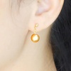 image:imageNONNYL Wife Jewelry 18K Gold Earrings  Genuine South Sea Golden Pearl Jewelry Earrings for Women Birthday Jewelry for Girlfriend Valentines Day for Wife NO1148