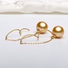 image:imageNONNYL Wife Jewelry 18K Gold Earrings  Genuine South Sea Golden Pearl Jewelry Earrings for Women Birthday Jewelry for Girlfriend Valentines Day for Wife NO1259