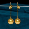 image:imageNONNYL Wife Jewelry 18K Gold Earrings  Genuine South Sea Golden Pearl Jewelry Earrings for Women Birthday Jewelry for Girlfriend Valentines Day for Wife NO1254