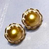 image:imageNONNYL Wife Jewelry 18K Gold Earrings  Genuine South Sea Golden Pearl Jewelry Earrings for Women Birthday Jewelry for Girlfriend Valentines Day for Wife NO1146