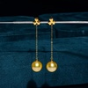 image:imageNONNYL Wife Jewelry 18K Gold Earrings  Genuine South Sea Golden Pearl Jewelry Earrings for Women Birthday Jewelry for Girlfriend Valentines Day for Wife NO1174