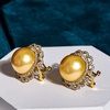 image:imageNONNYL Wife Jewelry 18K Gold Earrings  Genuine South Sea Golden Pearl Jewelry Earrings for Women Birthday Jewelry for Girlfriend Valentines Day for Wife NO1177
