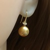 image:imageNONNYL Wife Jewelry 18K Gold Earrings  Genuine South Sea Golden Pearl Jewelry Earrings for Women Birthday Jewelry for Girlfriend Valentines Day for Wife NO1153