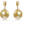 image:imageNONNYL Wife Jewelry 18K Gold Earrings  Genuine South Sea Golden Pearl Jewelry Earrings for Women Birthday Jewelry for Girlfriend Valentines Day for Wife NO1164