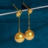 image:imageNONNYL Wife Jewelry 18K Gold Earrings  Genuine South Sea Golden Pearl Jewelry Earrings for Women Birthday Jewelry for Girlfriend Valentines Day for Wife NO1254