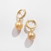 image:imageNONNYL Wife Jewelry 18K Gold Earrings  Genuine South Sea Golden Pearl Jewelry Earrings for Women Birthday Jewelry for Girlfriend Valentines Day for Wife NO1167