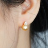 image:imageNONNYL Wife Jewelry 18K Gold Earrings  Genuine South Sea Golden Pearl Jewelry Earrings for Women Birthday Jewelry for Girlfriend Valentines Day for Wife NO1156