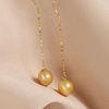 image:imageNONNYL Wife Jewelry 18K Gold Earrings  Genuine South Sea Golden Pearl Jewelry Earrings for Women Birthday Jewelry for Girlfriend Valentines Day for Wife NO1162