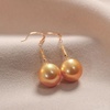 image:imageNONNYL Wife Jewelry 18K Gold Earrings  Genuine South Sea Golden Pearl Jewelry Earrings for Women Birthday Jewelry for Girlfriend Valentines Day for Wife NO1166