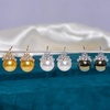 image:imageNONNYL Wife Jewelry 18K Gold Earrings  Genuine South Sea Golden Pearl Jewelry Earrings for Women Birthday Jewelry for Girlfriend Valentines Day for Wife NO1172