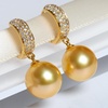 image:imageNONNYL Wife Jewelry 18K Gold Earrings  Genuine South Sea Golden Pearl Jewelry Earrings for Women Birthday Jewelry for Girlfriend Valentines Day for Wife NO1270