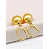 image:imageNONNYL Wife Jewelry 18K Gold Earrings  Genuine South Sea Golden Pearl Jewelry Earrings for Women Birthday Jewelry for Girlfriend Valentines Day for Wife NO1159