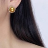 image:imageNONNYL Wife Jewelry 18K Gold Earrings  Genuine South Sea Golden Pearl Jewelry Earrings for Women Birthday Jewelry for Girlfriend Valentines Day for Wife NO1146