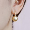 image:imageNONNYL Wife Jewelry 18K Gold Earrings  Genuine South Sea Golden Pearl Jewelry Earrings for Women Birthday Jewelry for Girlfriend Valentines Day for Wife NO1267