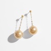 image:imageNONNYL Wife Jewelry 18K Gold Earrings  Genuine South Sea Golden Pearl Jewelry Earrings for Women Birthday Jewelry for Girlfriend Valentines Day for Wife NO1165