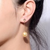 image:imageNONNYL Wife Jewelry 18K Gold Earrings  Genuine South Sea Golden Pearl Jewelry Earrings for Women Birthday Jewelry for Girlfriend Valentines Day for Wife NO1178