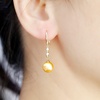 image:imageNONNYL Wife Jewelry 18K Gold Earrings  Genuine South Sea Golden Pearl Jewelry Earrings for Women Birthday Jewelry for Girlfriend Valentines Day for Wife NO1271