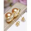 image:imageNONNYL Wife Jewelry 18K Gold Earrings  Genuine South Sea Golden Pearl Jewelry Earrings for Women Birthday Jewelry for Girlfriend Valentines Day for Wife NO1137