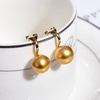 image:imageNONNYL Wife Jewelry 18K Gold Earrings  Genuine South Sea Golden Pearl Jewelry Earrings for Women Birthday Jewelry for Girlfriend Valentines Day for Wife NO1257