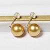 image:imageNONNYL Wife Jewelry 18K Gold Earrings  Genuine South Sea Golden Pearl Jewelry Earrings for Women Birthday Jewelry for Girlfriend Valentines Day for Wife NO1261
