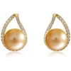 image:imageNONNYL Wife Jewelry 18K Gold Earrings  Genuine South Sea Golden Pearl Jewelry Earrings for Women Birthday Jewelry for Girlfriend Valentines Day for Wife NO1170
