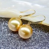 image:imageNONNYL Wife Jewelry 18K Gold Earrings  Genuine South Sea Golden Pearl Jewelry Earrings for Women Birthday Jewelry for Girlfriend Valentines Day for Wife NO1141