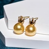 image:imageNONNYL Wife Jewelry 18K Gold Earrings  Genuine South Sea Golden Pearl Jewelry Earrings for Women Birthday Jewelry for Girlfriend Valentines Day for Wife NO1173