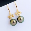 image:imageNonnyl Real Butterfly Pearl Earrings for Women With Genuine 910mm AAAA Quality Grey Tahitian Cultured Pearls Earring  925 Sterling Silver Plated 18K Gold Pearl Gifts for Women Her Grandma Wife