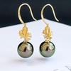 image:imageNonnyl Real Butterfly Pearl Earrings for Women With Genuine 910mm AAAA Quality Grey Tahitian Cultured Pearls Earring  925 Sterling Silver Plated 18K Gold Pearl Gifts for Women Her Grandma Wife