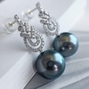 image:imageNonnyl Real Pearl Earrings for Women With Genuine 10105mm AAAA Quality Grey Tahitian Cultured Pearls Earring  18K Gold Pearl Gifts for Women Her Grandma Wife