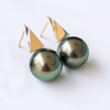 image:imageNonnyl Real Pearl Earrings for Women With Genuine 10105mm AAAA Quality Grey Tahitian Cultured Pearls Earring  925 Sterling Silver Plated 18K Gold Pearl Gifts for Women Her Grandma Wife