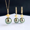 image:imageNonnyl Real Pearl Earrings for Women With Genuine 1011mm AAAA Quality Grey Tahitian Cultured Pearls Earring  925 Sterling Silver Plated 18K Gold Pearl Gifts for Women Her Grandma Wife