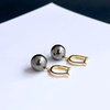 image:imageNonnyl Real Pearl Earrings for Women With Genuine 910mm AAAA Quality Grey Tahitian Cultured Pearls Earring  925 Sterling Silver Plated 18K Gold Pearl Gifts for Women Her Grandma Wife
