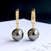 image:imageNonnyl Real Pearl Earrings for Women With Genuine 910mm AAAA Quality Grey Tahitian Cultured Pearls Earring  925 Sterling Silver Plated 18K Gold Pearl Gifts for Women Her Grandma Wife