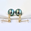 image:imageNonnyl Real Pearl Earrings for Women With Genuine AAAA Quality Green Tahitian Cultured Pearls Earring  18K Gold Pearl Gifts for Women Her Grandma Wife