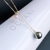 image:imageNonnyl Real Pearl Pendant Necklaces for Women with Genuine AAA Quality Akoya 78mm and 910mm Black Tahitian Cultured Pearls  Platinum Gold Plated 925 Sterling Silver Necklace Fine Jewelry Gifts for Her