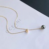 image:imageNonnyl Real Pearl Pendant Necklaces for Women with Genuine AAA Quality Akoya 78mm and 910mm Black Tahitian Cultured Pearls  Platinum Gold Plated 925 Sterling Silver Necklace Fine Jewelry Gifts for Her
