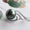 image:imageNonnyl Tahitian Black Pearl Necklace  Pearl Necklaces for Women 1011mm Real South Sea Pearls Round Black Pearl Pendant 925 Sterling Silver Plated 18K Gold  Sterling Silver 18 inch Chain  Christmas Jewelry Gifts for Women Wife Girlfriend Mom Daughter Her