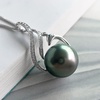 image:imageNonnyl Tahitian Black Pearl Necklace  Pearl Necklaces for Women 1011mm Real South Sea Pearls Round Black Pearl Pendant 925 Sterling Silver Plated 18K Gold  Sterling Silver 18 inch Chain  Christmas Jewelry Gifts for Women Wife Girlfriend Mom Daughter Her