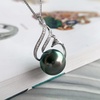 image:imageNonnyl Tahitian Black Pearl Necklace  Pearl Necklaces for Women 1011mm Real South Sea Pearls Round Black Pearl Pendant 925 Sterling Silver Plated 18K Gold  Sterling Silver 18 inch Chain  Christmas Jewelry Gifts for Women Wife Girlfriend Mom Daughter Her