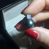 image:imageNonnyl Tahitian Black Pearl Pendant Necklace for Women 1011mm Real South Sea Pearls Round Black Pearl Pendant 925 Sterling Silver Plated 18K Gold  Sterling Silver 18 inch Chain  Christmas Jewelry Gifts for Women Wife Girlfriend Mom Daughter Her