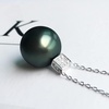 image:imageNonnyl Tahitian Black Pearl Pendant Necklace for Women 1011mm Real South Sea Pearls Round Black Pearl Pendant 925 Sterling Silver Plated 18K Gold  Sterling Silver 18 inch Chain  Christmas Jewelry Gifts for Women Wife Girlfriend Mom Daughter Her